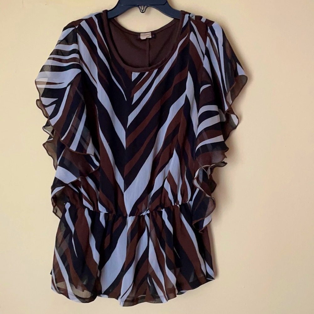 Super Cute Peplum Ruffle Sleeves Blouse